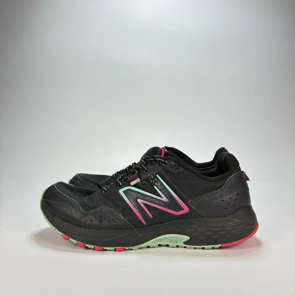 New Balance 410 V8 Black Bright Pink Trail Running Shoes WT410LC8 Womens Size 10